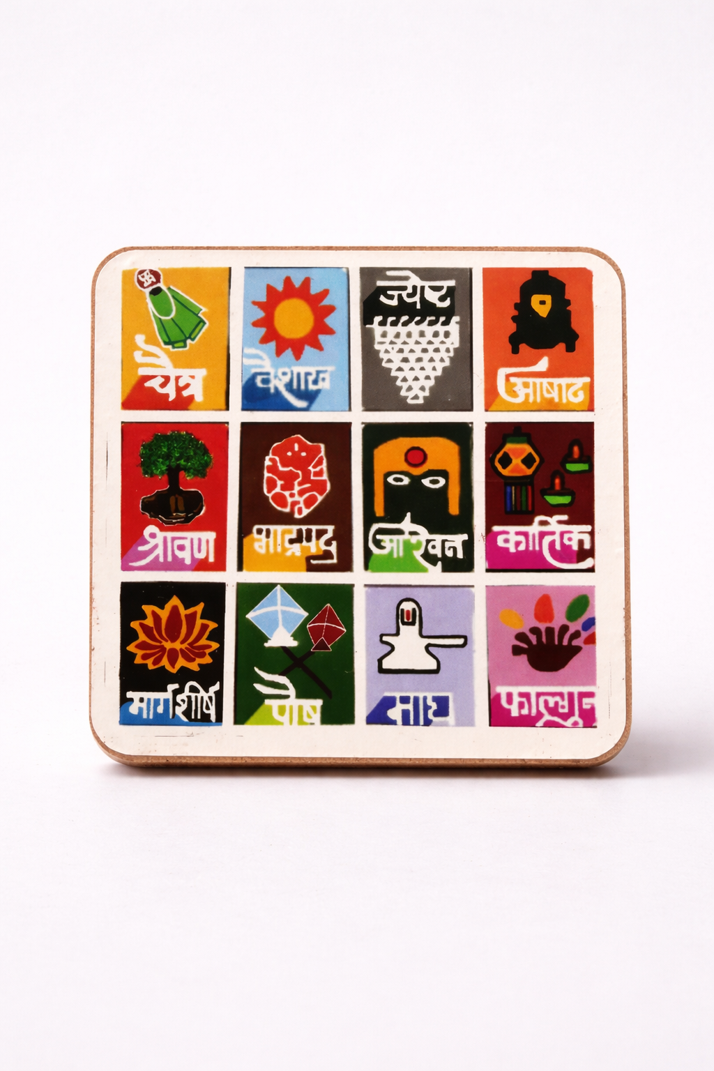 Handmade Indian Month Theme Coaster