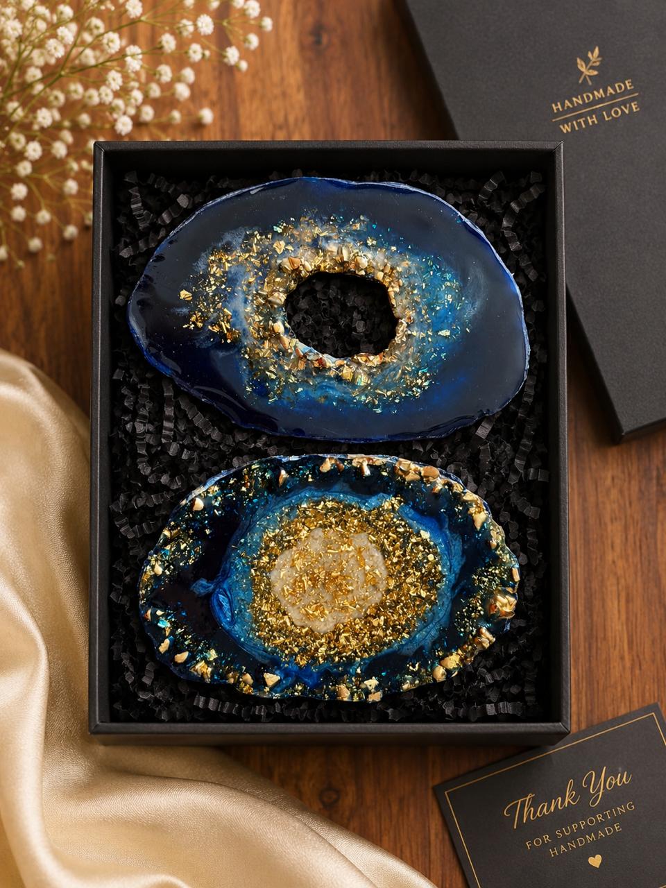 Evil Eye Geode Resin Coaster
