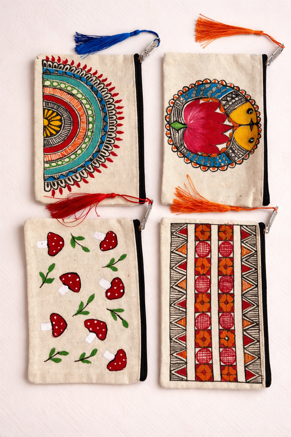 Hand-Painted Multi Purpose Cosmetic & Travel Pouch