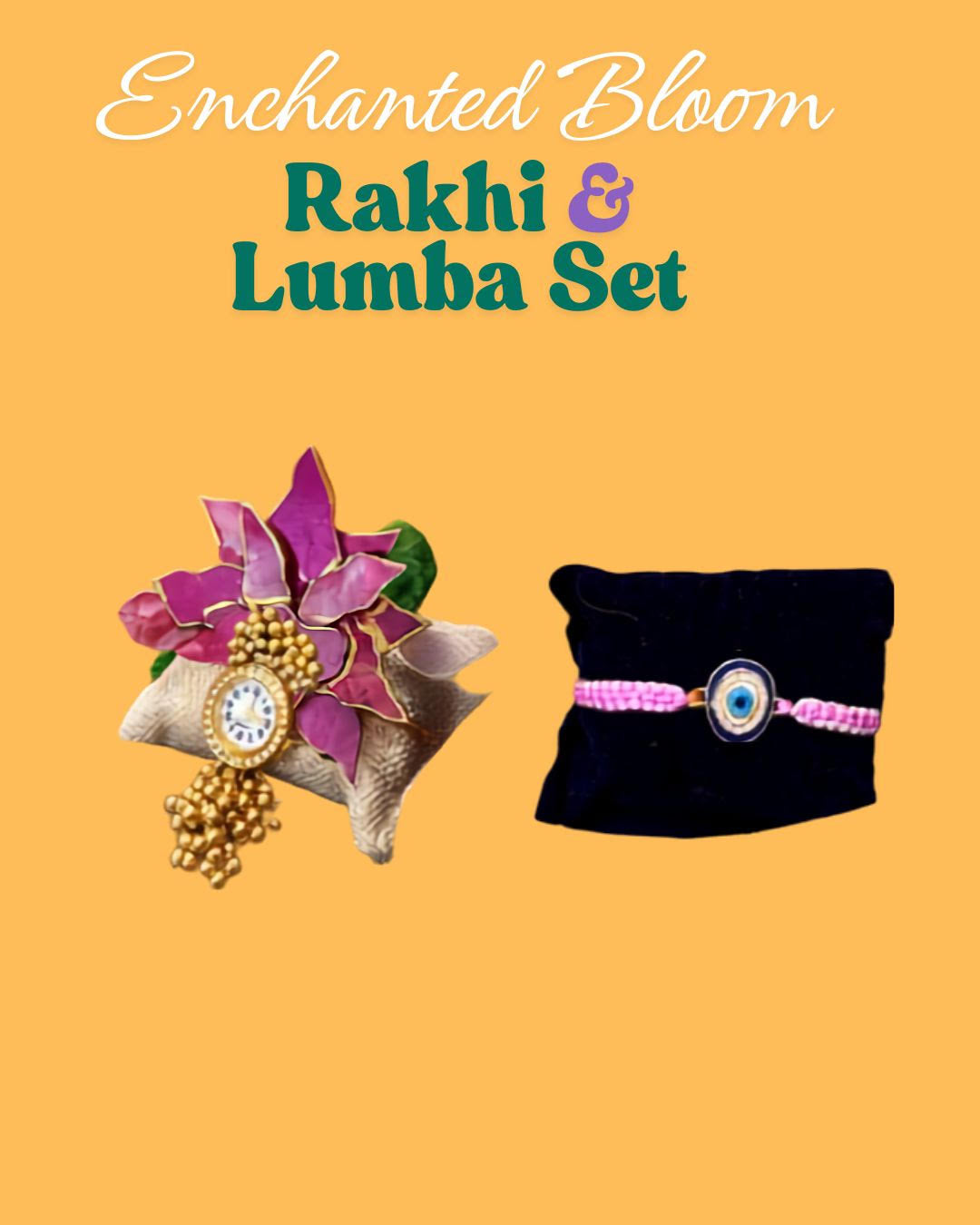 Enchanted Bloom Rakhi & Lumba Set