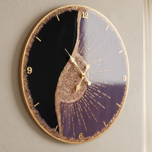 Resin Wall Clock – Zoomed Out Detail Shot