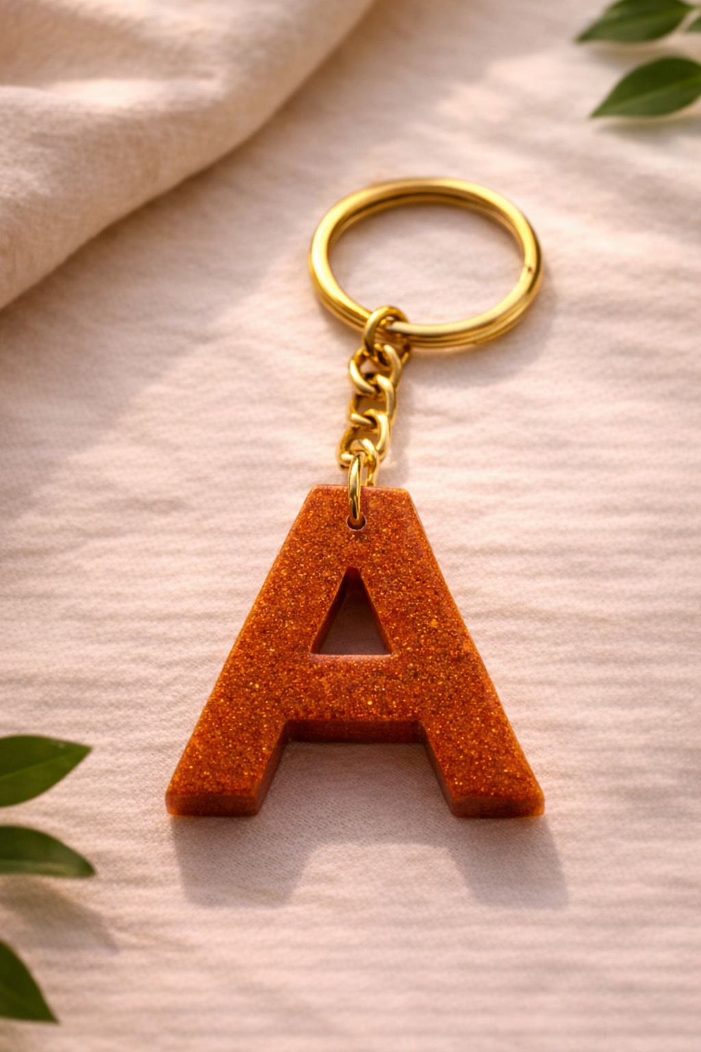 Handcrafted Resin Letter Keychain