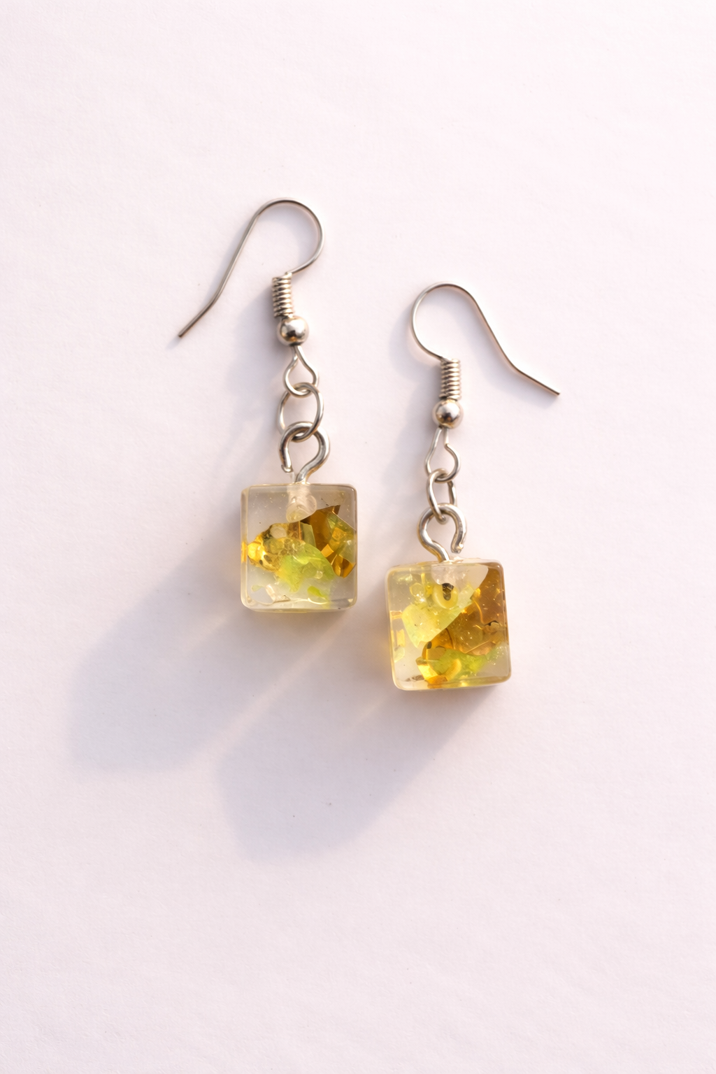 Handmade Golden Floral Minimalist Drop Earrings for Women