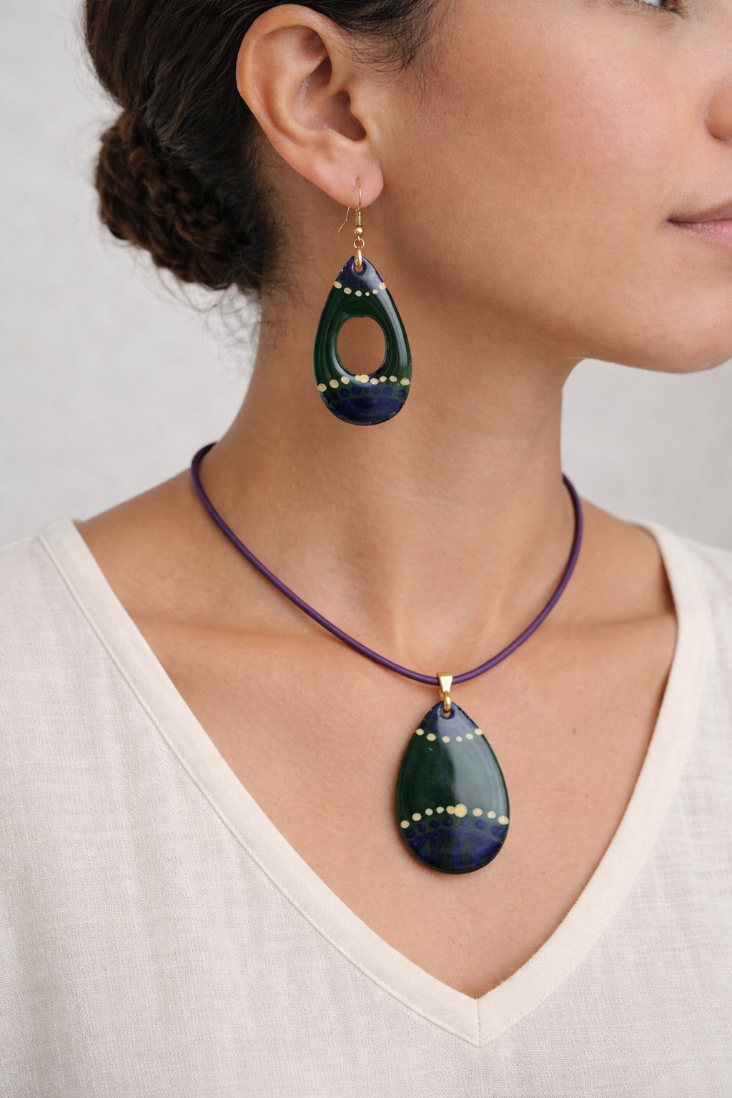 Handmade Resin Teardrop Jewelry Set