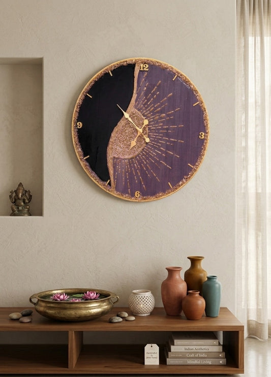 Celestial Duality Resin Wall Clock