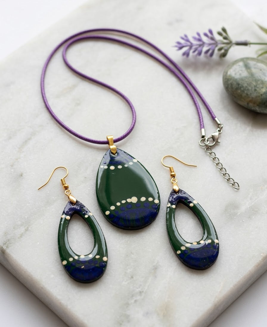 Handmade Resin Teardrop Jewelry Set