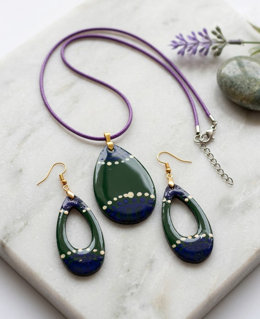 Handmade Resin Teardrop Jewelry Set