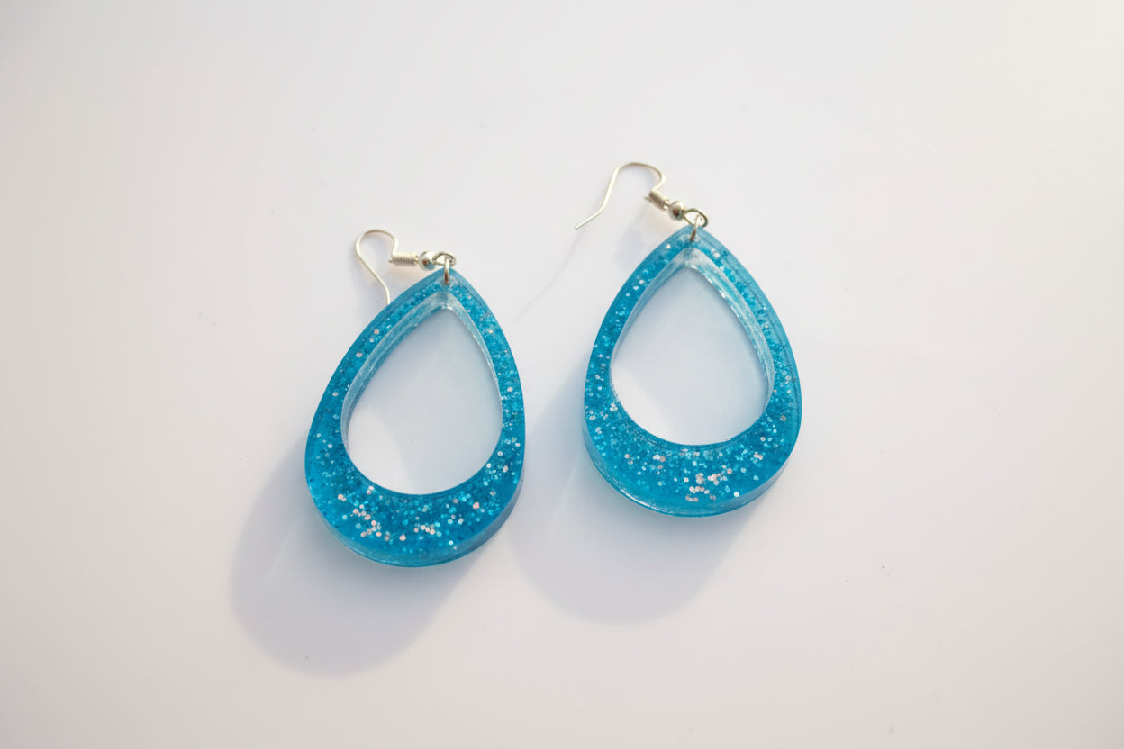Handmade Ocean Spark Teardrop Earrings