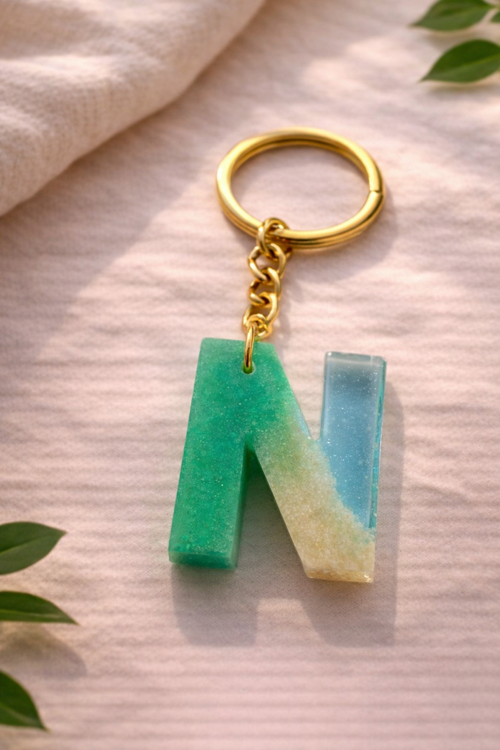 Handcrafted Resin Letter Keychain