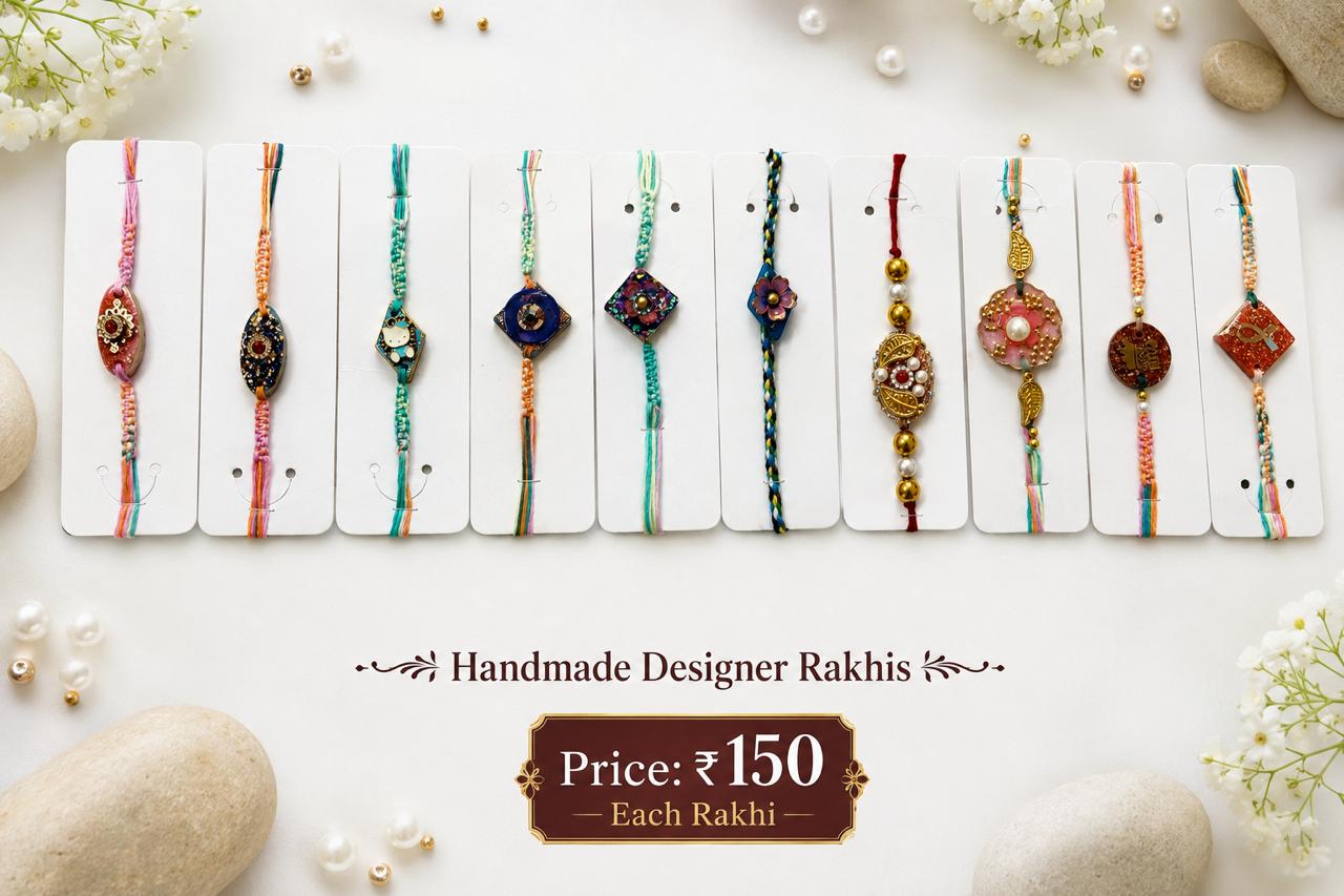 Handmade Designer Rakhi – Premium Resin & Beaded Rakhi
