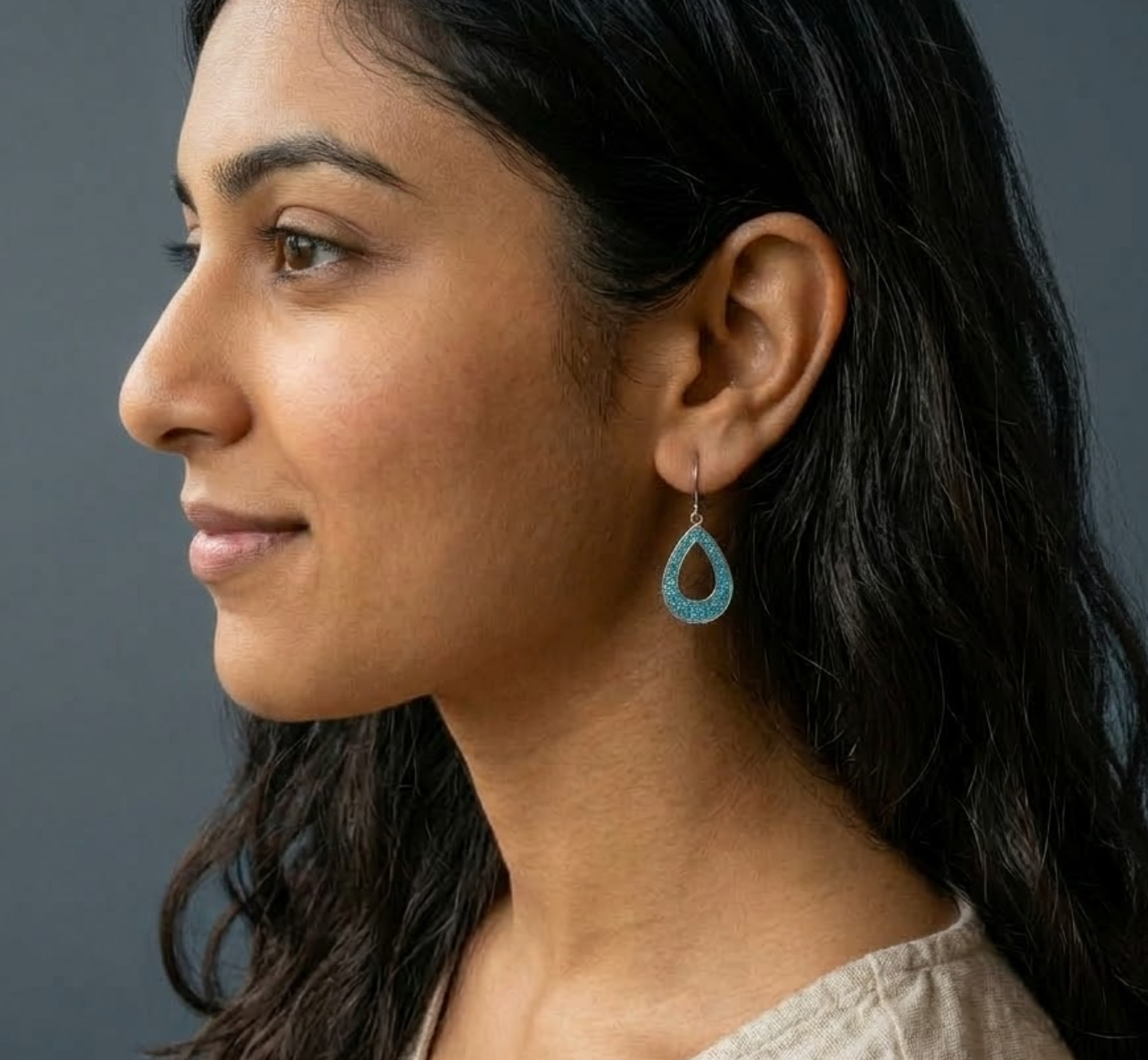 Handmade Ocean Spark Teardrop Earrings