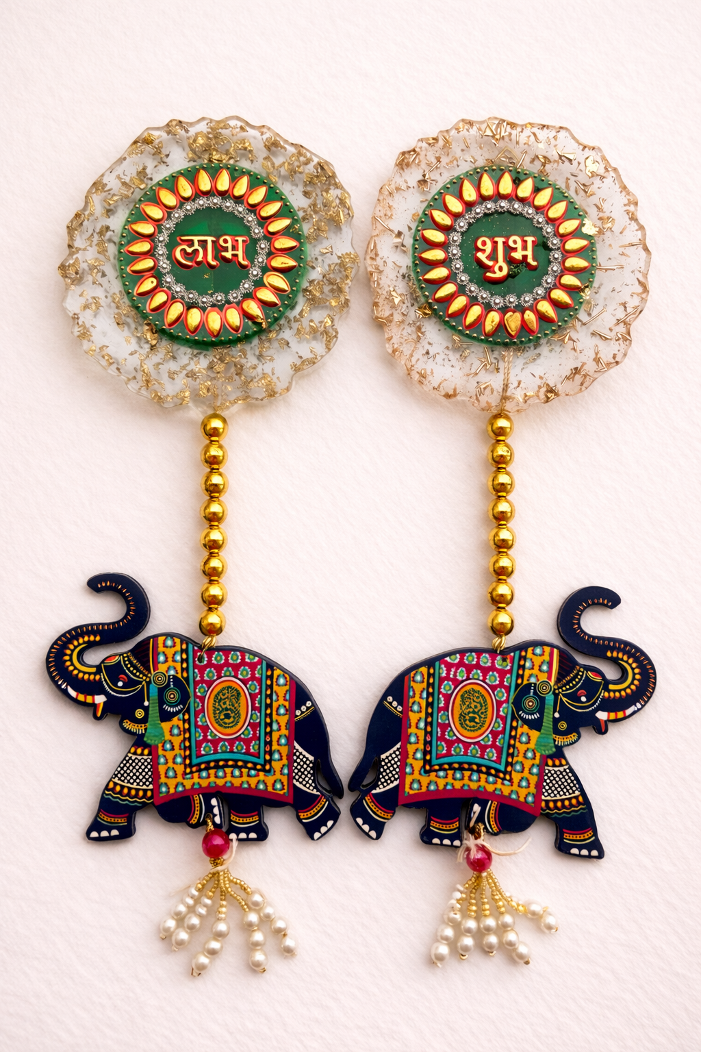 Shubh Labh Elephant Door Hanging – Handmade Festive Wall & Entrance Decor