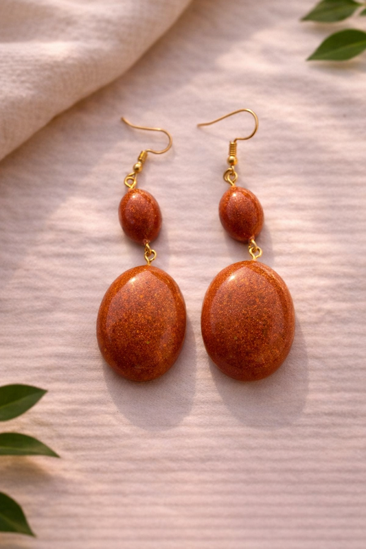 Elegant Oval Drop Earrings – Shimmer Statement Lightweight Jewelry