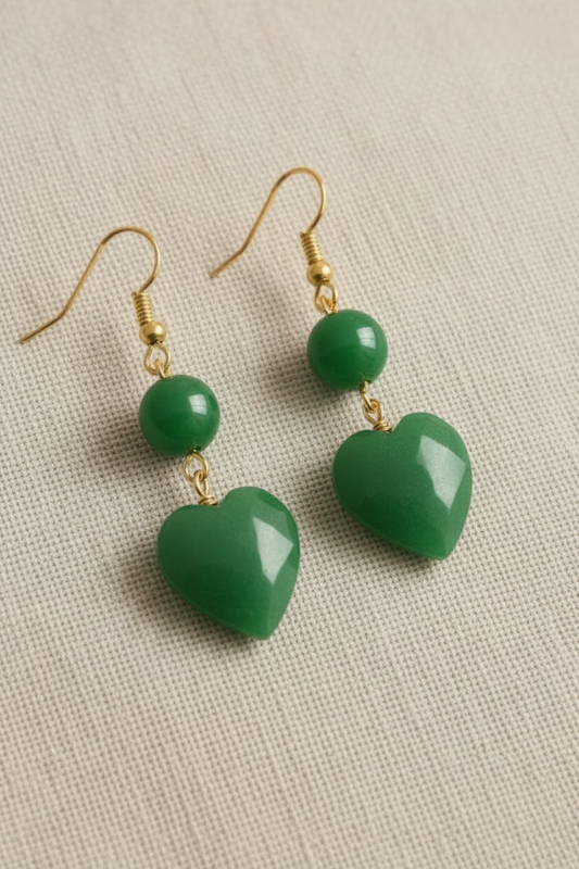 Green Emerald Earrings with Smoother Curves