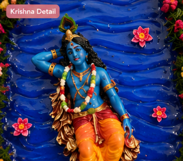 Handmade Krishna Resin 3D Wall Art