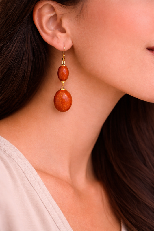 Elegant Oval Drop Earrings – Shimmer Statement Lightweight Jewelry