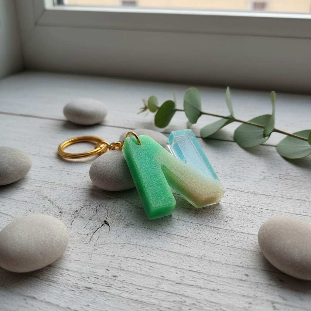 Resin Letter N Keychain – Ombre Lifestyle