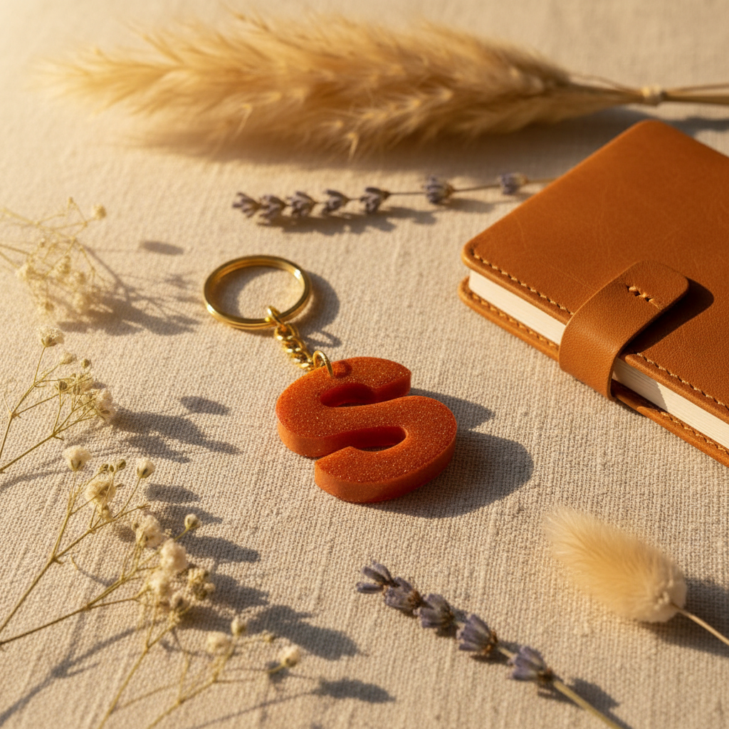 Resin Letter S Keychain – Lifestyle